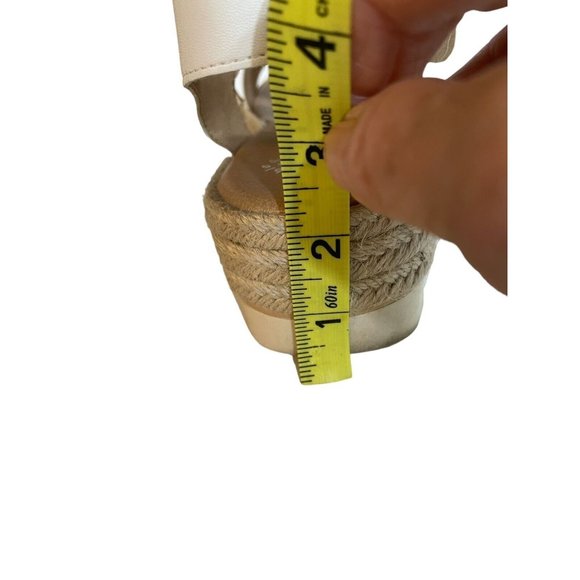 Dr. Scholl Women 9.5M Once Twice White Faux Leather Platform Espadrille Sandal - Picture 11 of 12